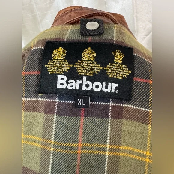 Barbour Men's Tan Leather Field Jacket vintage - Picture 11 of 15